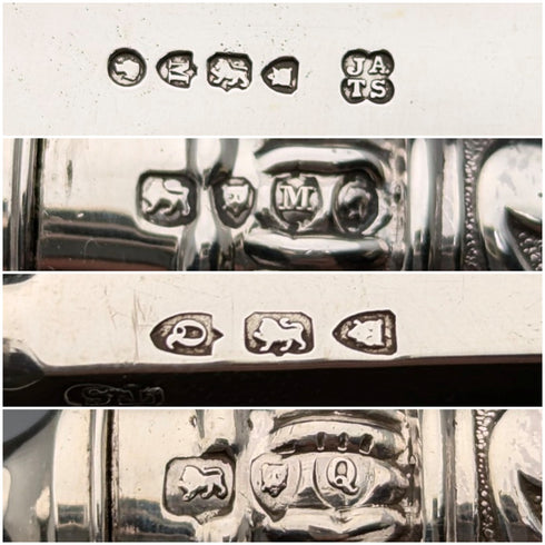 1890年頃 英国アンティーク 総純銀製 カトラリー6ペアセット 計655g John Aldwinckle & Thomas Slater 木箱入り