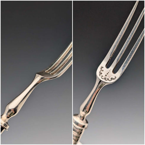Late 19th Century British Antique Mother-of-Pearl Handle Tea Cutlery (5 Pairs) by Christopher Johnson