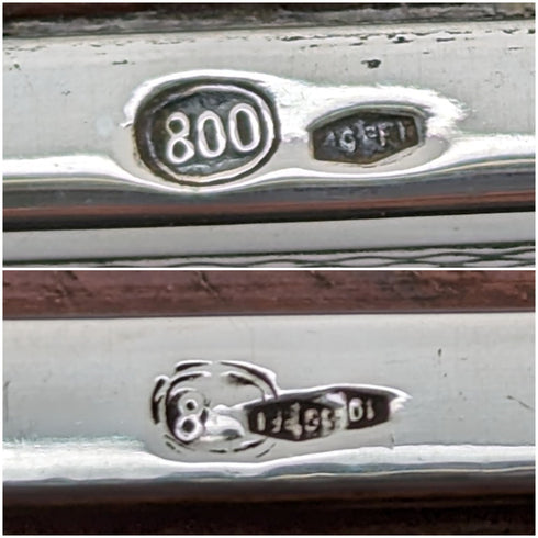 Vintage Italian 800 Silver Lid Box Trinket Case