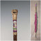 Vintage British ladies umbrella with gold-plated enamel handle, purple, 86cm