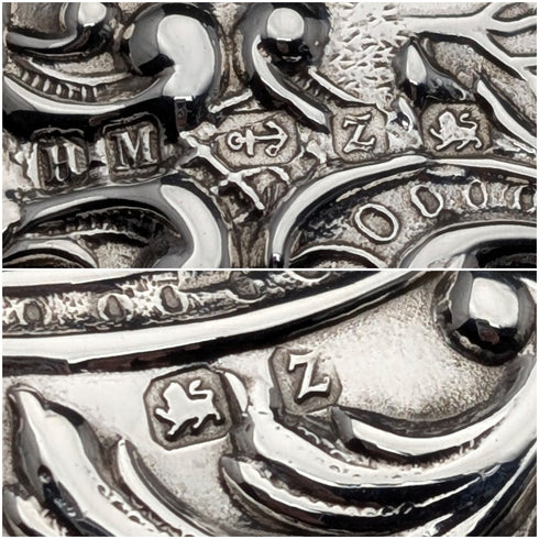 1899 年英國古董純銀煙盒,精美浮雕裝飾,102 克,亨利馬修斯