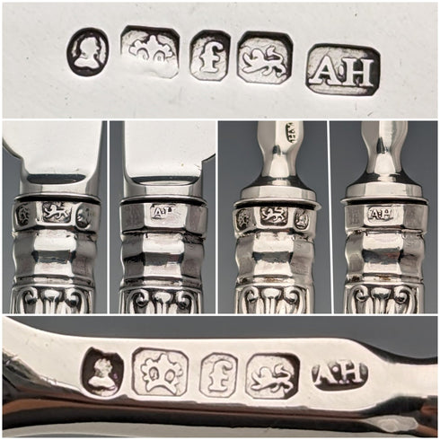 1829年頃 英国アンティーク 総純銀製 デザートカトラリー ペア Aaron Hadfield