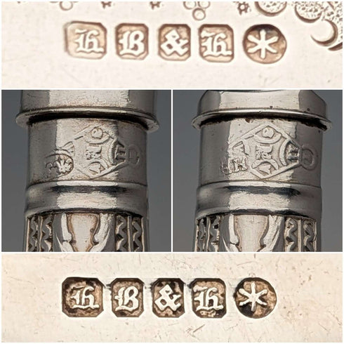 1876年 英国アンティーク シルバープレート製 カトラリー6ペア 木箱入り Harrison Brothers&Howson
