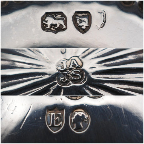 1880年 英国アンティーク 純銀製 脚付きディッシュ 124g Holland Son&Slater