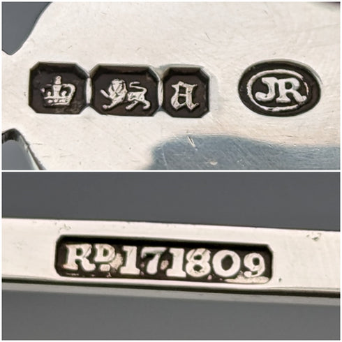 1893 British Antique Sterling Silver Sugar Tongs 29g John Round and Son