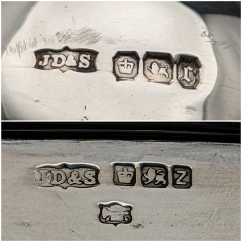 1895 年英國古董純銀和玻璃九柱酒壺 James Dixon and Sons