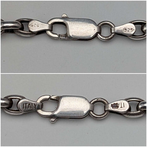 Vintage Pure Silver Openwork Pendant & Thick Pure Silver Azuki Chain Necklace, Total 28g, POM