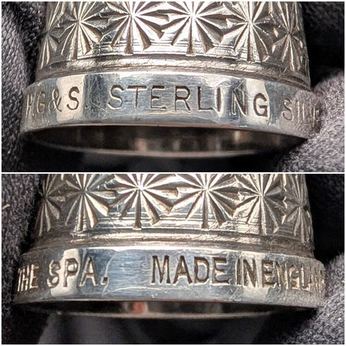 English Vintage Sterling Silver Thimble 3-Piece Set