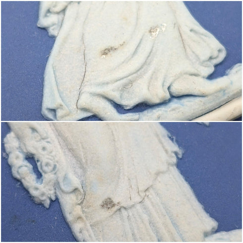 Antique British Wedgwood Biscuit Barrel Jasperware Royal Blue