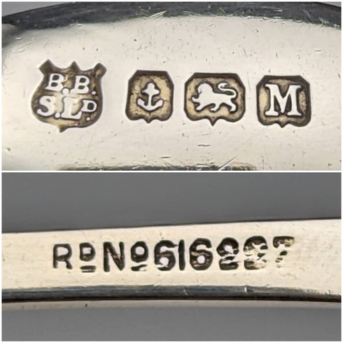 1930 年代英國復古純銀琺瑯茶匙 6 件套