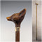 Vintage brown shaft resin fox head handle walking stick, 90cm