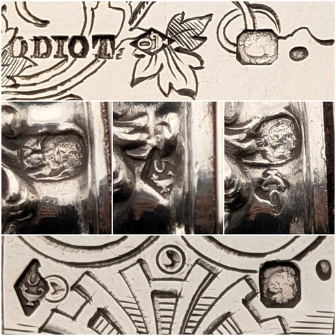 19世紀晚期法國奧迪奧特古董純銀餐具組(6對,總重833克)