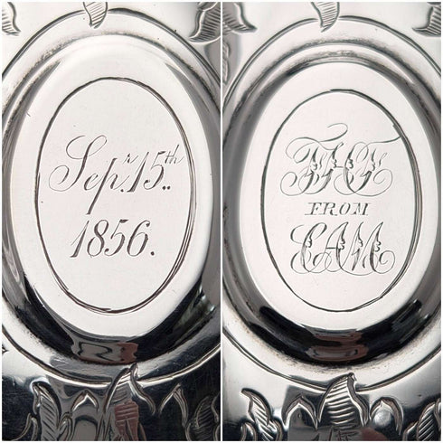 1855 British antique sterling silver mug 139g Henry Wilkinson