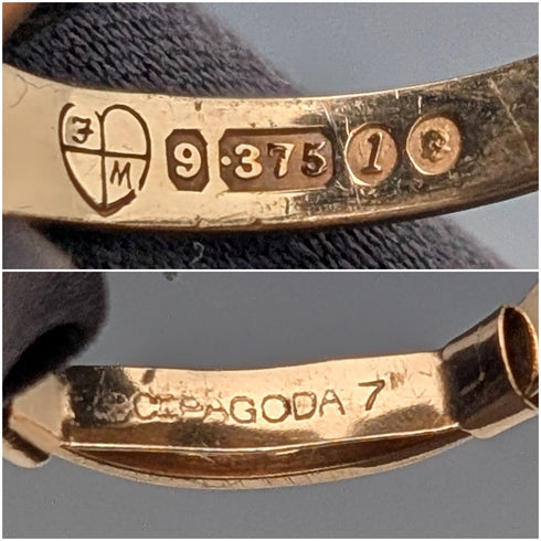 1966年 英國復古 K9金 印章戒指 3.3g(14-16號) 戒指 Fred Manshaw Ltd