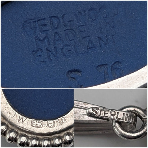 英国ヴィンテージ ウェッジウッド 純銀&ジャスパー ペンダント 純銀製チェーン付