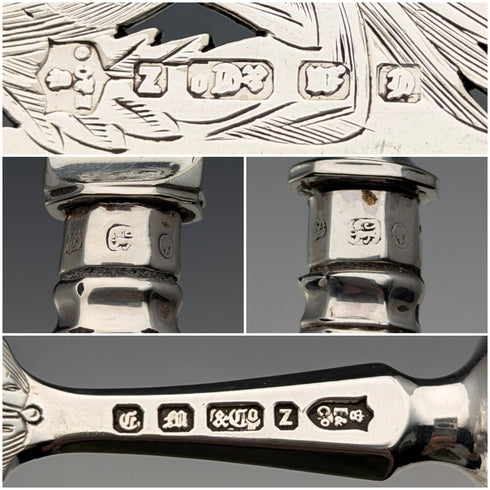 1840年 英国アンティーク 純銀ハンドル フィッシュカトラリー 4ペア William Sansom