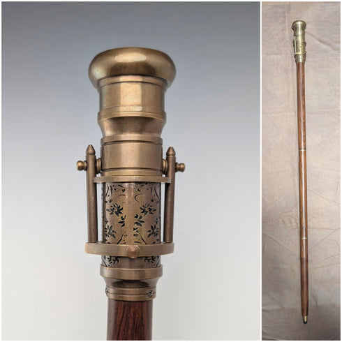 英國復古望遠鏡指南針手柄分離式手杖,97厘米,Dollond London