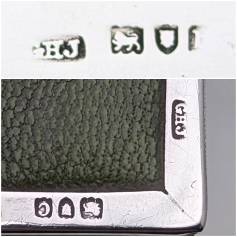 1898年 英国アンティーク 純銀装飾 小型革財布 小銭入れ G H James & Co