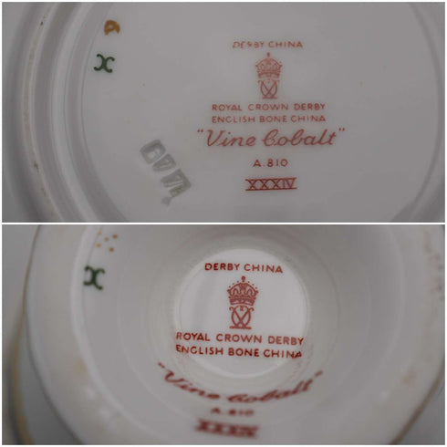 英国复古 Royal Crown Derby “Vine Cobalt” 茶杯与茶碟②