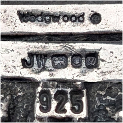 英國復古韋奇伍德純銀鑲嵌黑碧玉吊墜,搭配純銀鍊