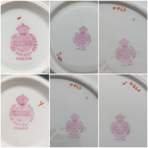 Early 20th Century British Vintage Minton Teacup Trio Pair Cockatrice Green