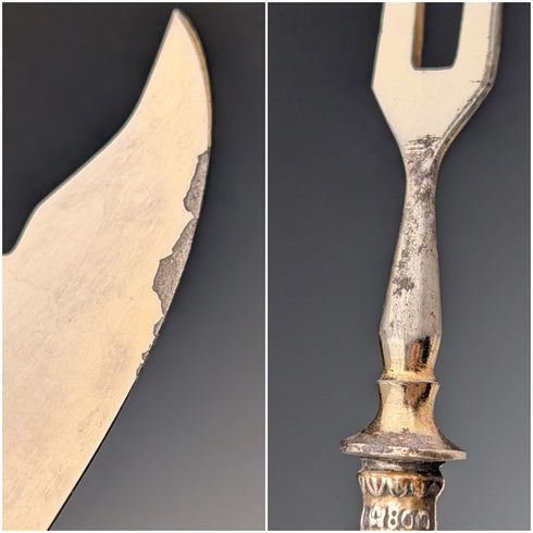 德國古董 800 銀柄甜點餐具 12 對(盒裝)