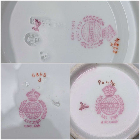 English Vintage Minton Green Cockatrice Tea Cup Trio