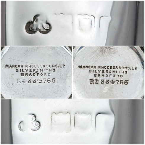 1899 British Antique Sterling Silver Vase Pair with Earring Decoration Total 445g Manoah Rhodes