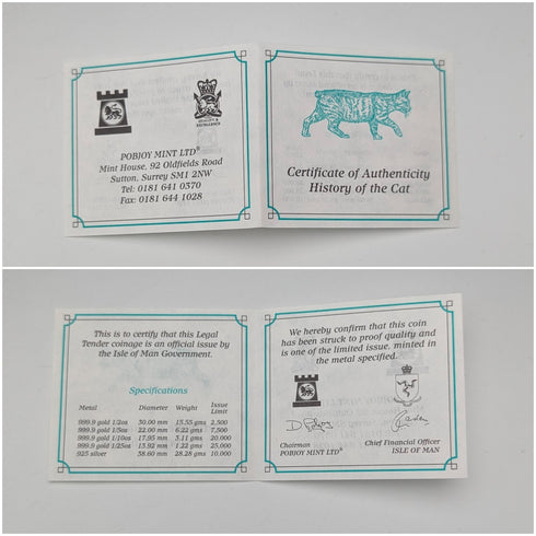 British Isle of Man Silver Crown Coin "The History of Cats: European Wildcat" by PobjoyMint, with Case and Instructions