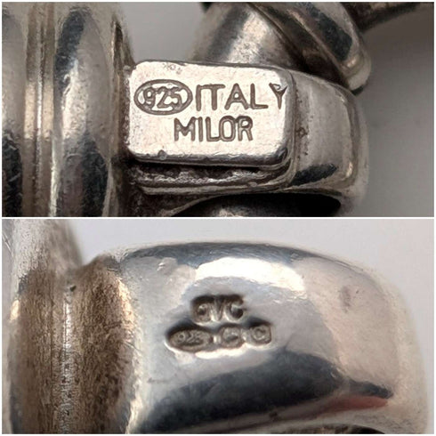 イタリアンヴィンテージ 純銀製 マルチツイストチェーン ブレスレット 28g MILOR