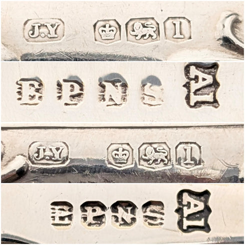 1928年 英国ヴィンテージ 純銀製ハンドル カトラリー6ペア ケース入り Yates Brothers