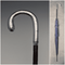 1914 British Antique Ladies Umbrella Sterling Silver Curved Handle 93cm