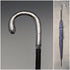 1914 British Antique Ladies Umbrella Sterling Silver Curved Handle 93cm