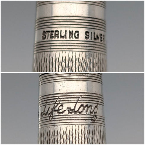 British Vintage Lifelong Sterling Silver Push-Pull Mini Mechanical Pencil