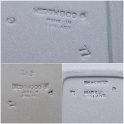 英国ヴィンテージ ウェッジウッド ジャスパーウェア製 ピントレイトリオ