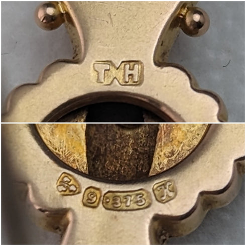 1910年 英国アンティーク 9ctゴールド製 ピンブローチ Thomas Hale