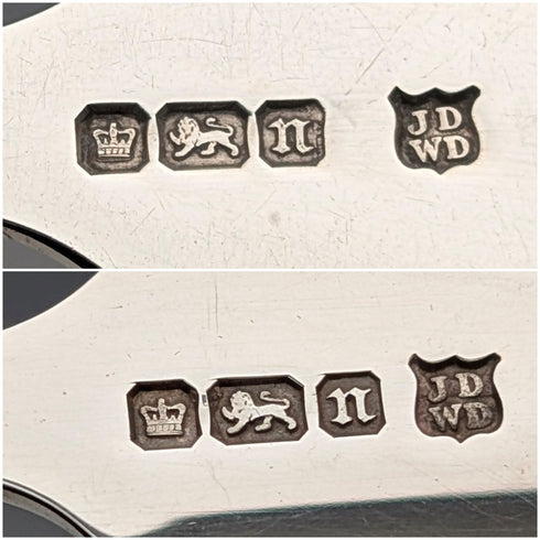 1905年 英国アンティーク 純銀製 ティーキャディースプーン&トング James Deakin&Sons ケース入