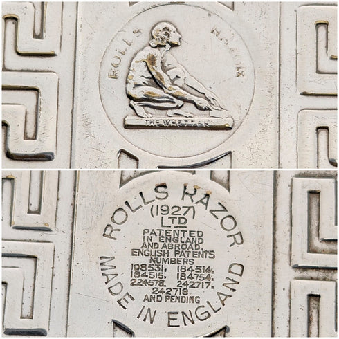 Circa 1927 British Vintage Silver Plated Razor Kit with Case Rolls Razor