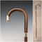 1914 British antique brown shaft, curved handle, pure silver decorated walking stick, 85cm, J Howell & Co.
