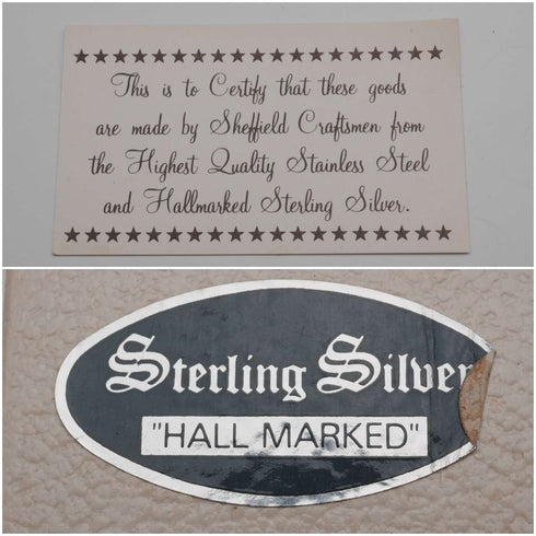 1989年 英国ヴィンテージ 純銀製ハンドル パイサーバー 箱入り Harrison Brothers