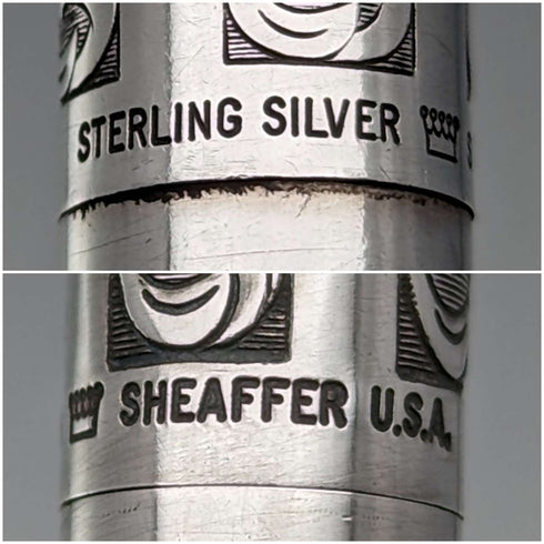 Vintage American Sheaffer sterling silver mechanical pencil and ballpoint pen set in case
