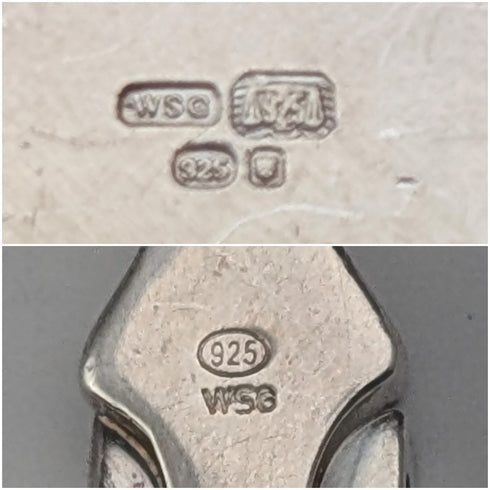 英国ヴィンテージ 純銀製 パネルリンク ブレスレット 32g WSG