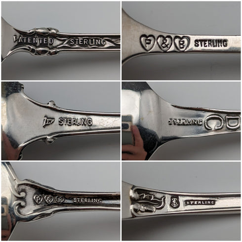 Circa 1900 US Antique Sterling Silver Souvenir Spoon x6 Teaspoon Size Total 100g