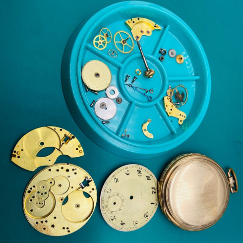 Circa 1930 German Junghans pocket watch with gold-plated hunter case, refurbished