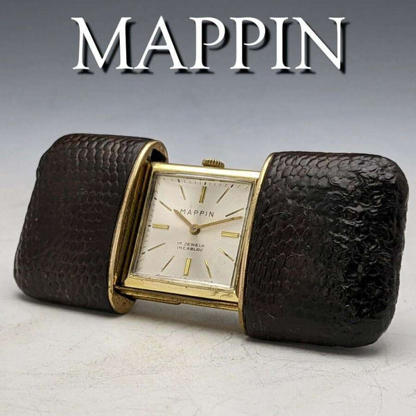 British vintage good operation Mappin & Webb Perth watch mechanical 17 stone leather case