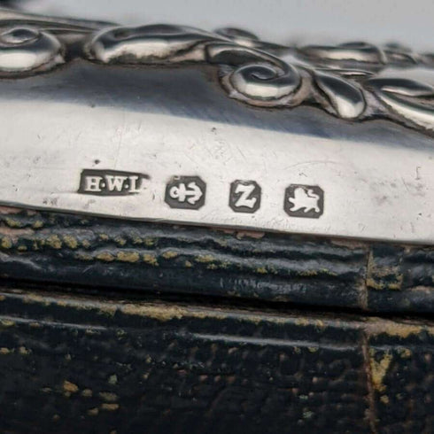 1899 年左右英國古董心形純銀懷錶架與 REVUE 懷錶