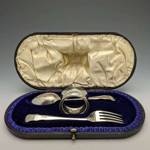 英国古董银镀餐具套装(附礼盒),WILLIAM ADAMS出品