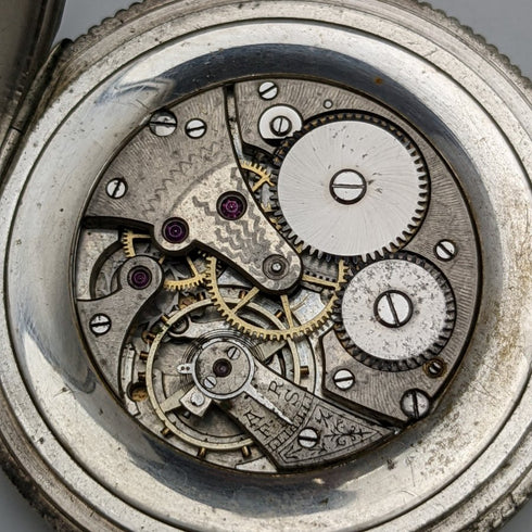 アンティーク 動作良好(時刻合わせ不可) タバン 彫刻ケース 懐中時計