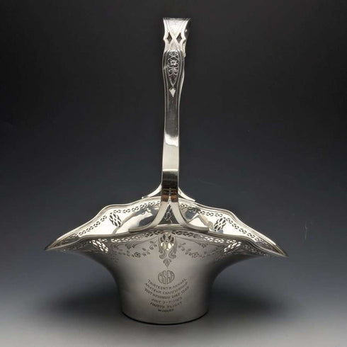 1923年頃 米国アンティーク 純銀(925シルバー) バスケット ゴルフトロフィー 257g Frank Whiting