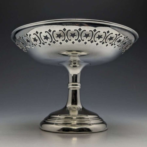Compotera (taza) de plata esterlina (925) antigua inglesa de 1909, 15 cm de diámetro, 191 g, West & Son